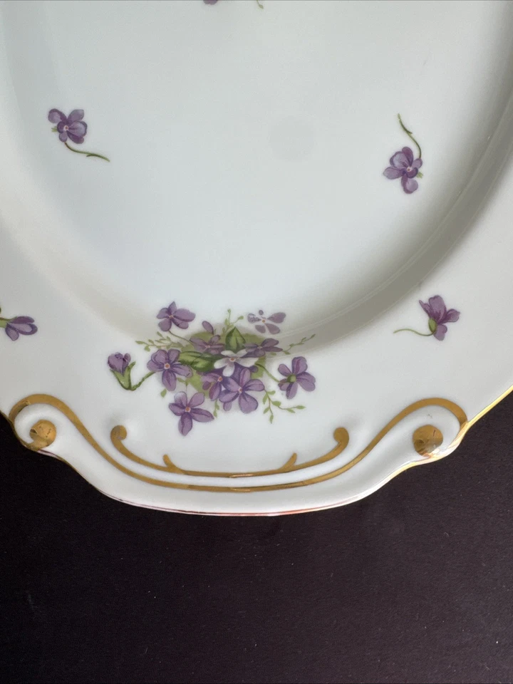 Rossetti Spring Violets 17 In Oval Serving Platter Japan 1945-1952 Hand Painted - Image 4 of 4