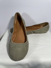 New Lucky Brand EMMIE Embossed Taupe Suede Ballet Flats 9 M