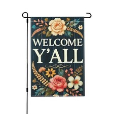 Welcome Yall Garden Flag Double Sided 12 x 18 Inch, Yard Outdoor Signs