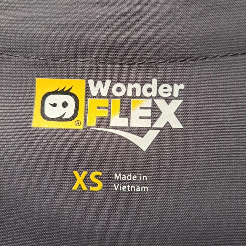 Wonder Flex Premium Stretch Mens XS Pewter Black Short Sleeve V-Neck Scrub Top - Image 2 of 4