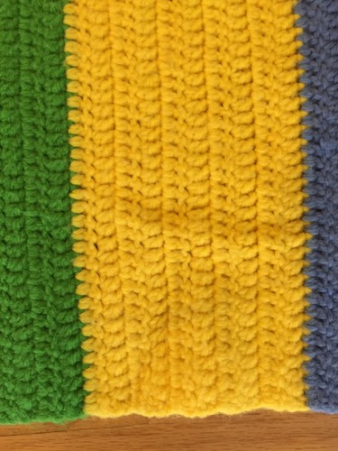 Bright Multi-Colored Crochet Afghan Blanket 59 X 51" - Picture 8 of 10