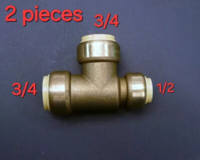 1 piece set 3/4'' x 1/2'' x  3/4''  SHARKBITE STYLE PUSH FIT TEES FITTINGS 