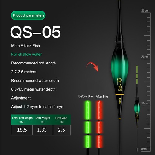 Electronic Fishing Float Luminous Fishing Float Eye-catching for Carp Fishing - Photo 17/21