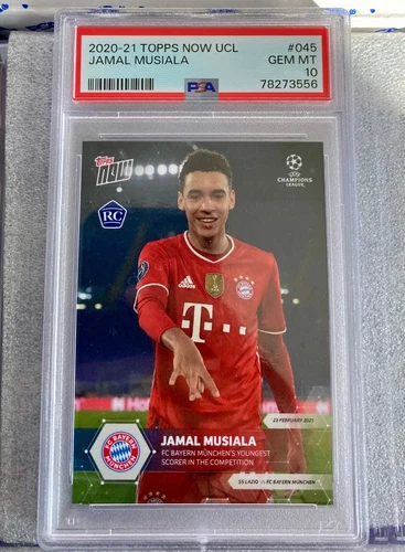 🔥PSA 10 GEM MINT🔥QTY Jamal Musiala 2020 Topps Now UEFA 45 QTY