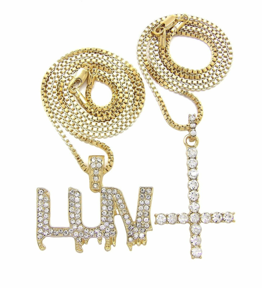 Hip Hop Lil Uzi Vert's Cross & Luv Pendant & 18