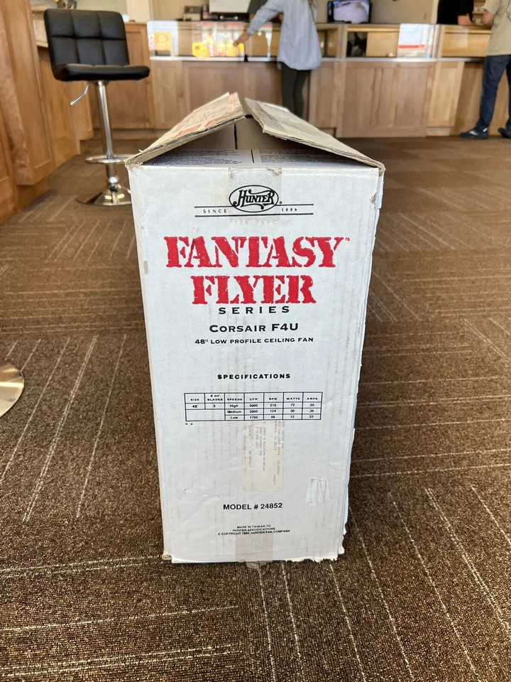 Hunter Fantasy Flyer Series Corsair F4U 48” Ceiling Fan Low Profile Blue New NOB - Image 3 of 4