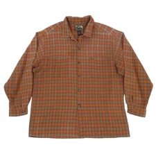 Quicksilver Shirt Jacket Mens XL Orange Plaid Woven Light Workwear Skater Surfer