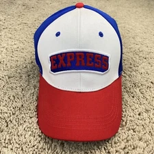 Round Rock Express MiLB Hat S/M White Red Blue Patch Logo Low Pro Texas Cap NWOT