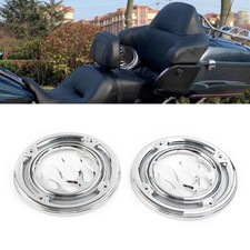 Rear Speaker Accent Trim Cover Decor For Harley Electra Street Tri Glide Chrome