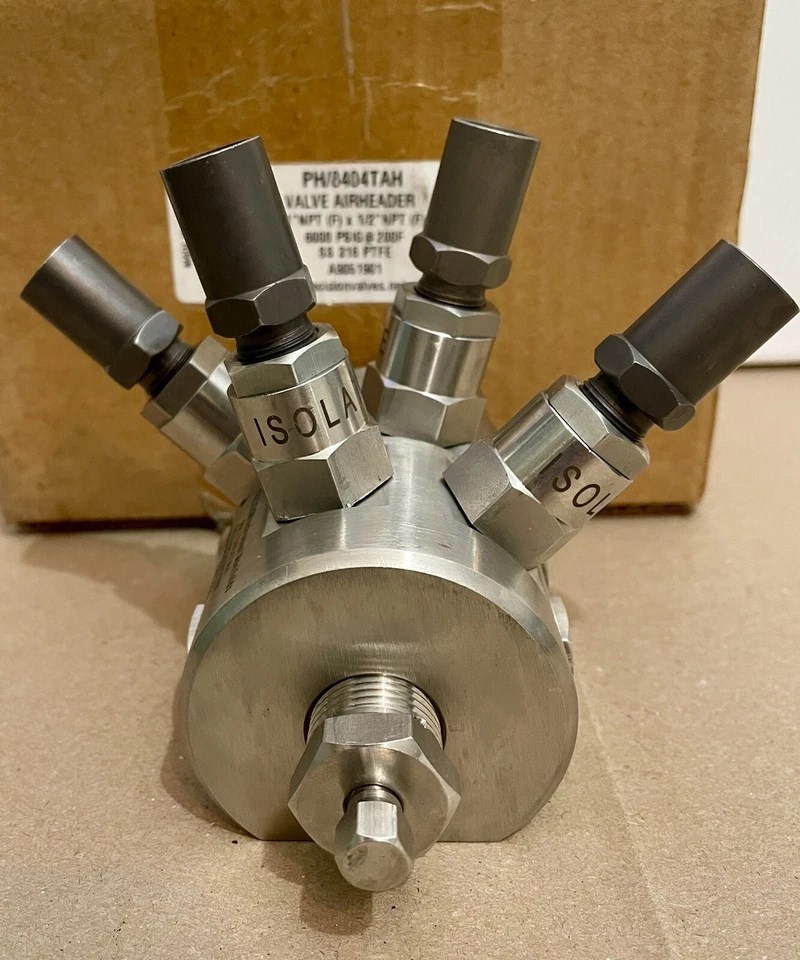 NEW Precision Instrument Manifold 4 Way Air header PH/8404TAH ½” FNPT x 1” FNPT - Image 4 of 4