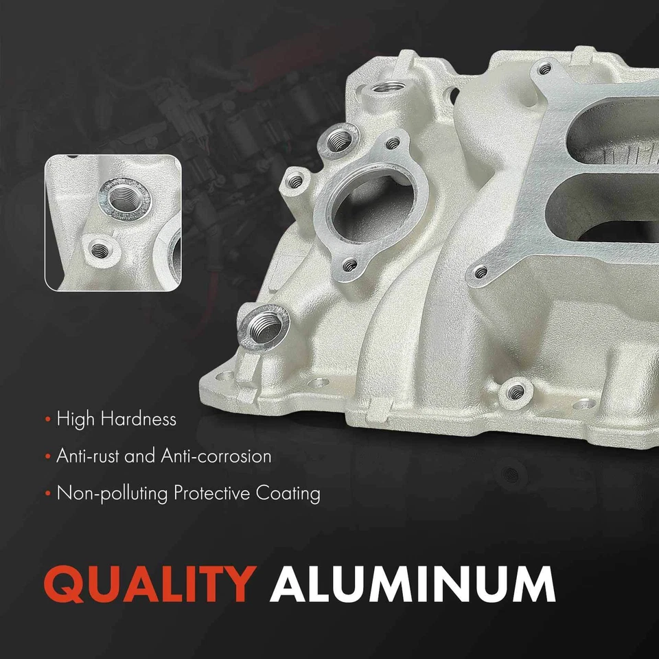 Dual Plane Intake Manifold w/Gasket for Small Block Chevy SBC V8 305 327 350 400 - Image 2 of 4