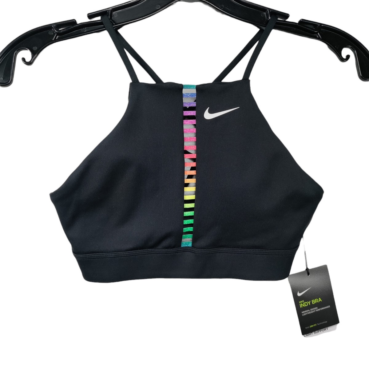 Nike Indy Rainbow Ladder Hi Bra Women's Black / Multi Color