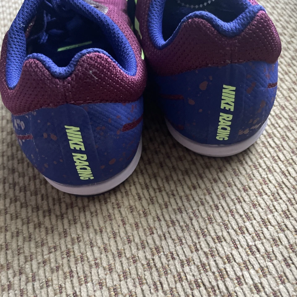 Nike Zoom Rival D Burdeos/Lime Blast 907566-600 Para hombres Talla 7 Sin Picos Foto 2 de 4