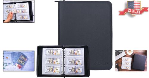 Cash Collection Book, Binder Currency Holder Album with 180 Pockets Paper Mon... - Picture 2 of 9