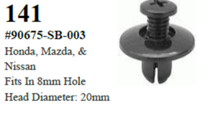 25 Pcs Push Type Retainer Clip Compatible with Honda 90675-SB-003