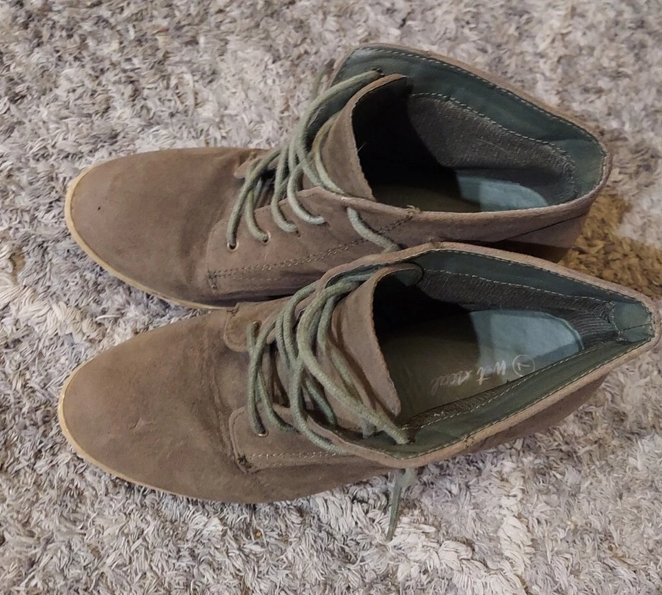 Botas al Tobillo Marrón Wet Seal Gamuza Talla 7 Zapatos con Cordones Foto 2 de 4