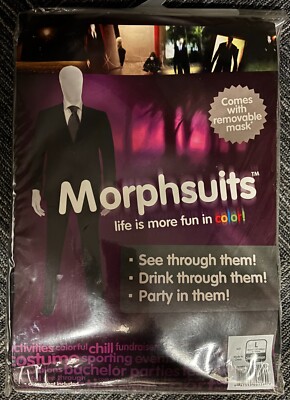 Morphsuits Adult Halloween Slenderman Costume - Size L (Height 5'11'' or Above)