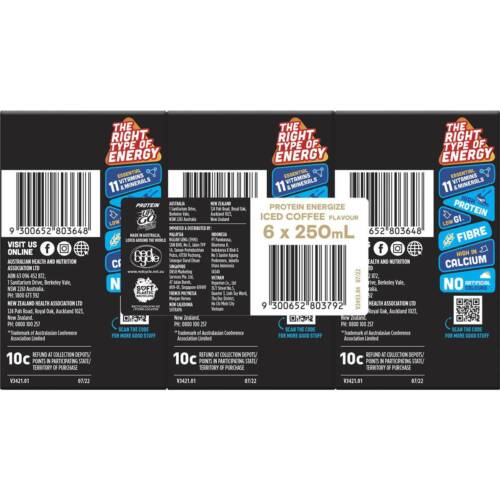 Up & Go Protein Energize Coffee Cartons 250ml X 6 Cartons - Picture 3 of 6