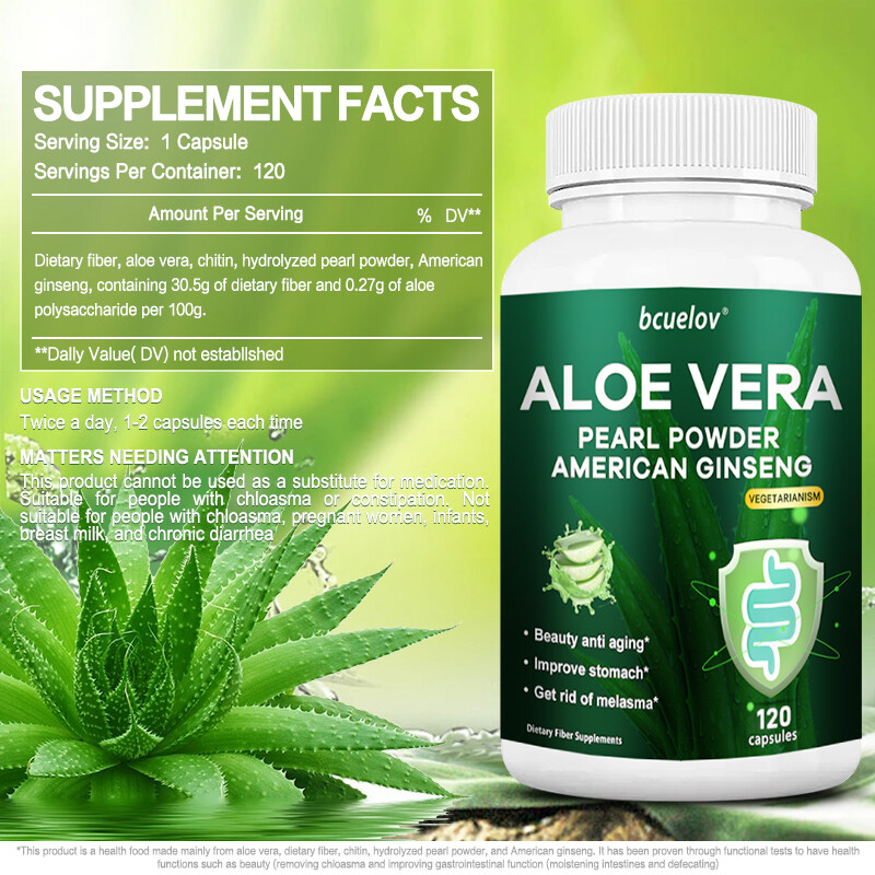 Aloe Vera Pearl Powder*beauty*improve Stomach 30/60/120 Capsules | eBay