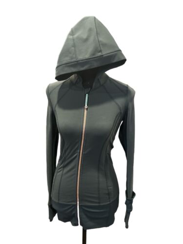 Giacca pratica quotidiana Lululemon taglia 2 fori per pollice manica lunga verde scuro - Foto 2 di 6
