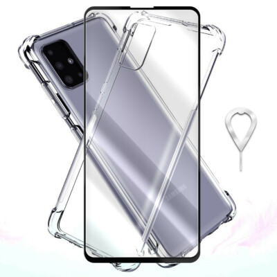 Tempered Glass Screen Protector Soft TPU Case for Samsung