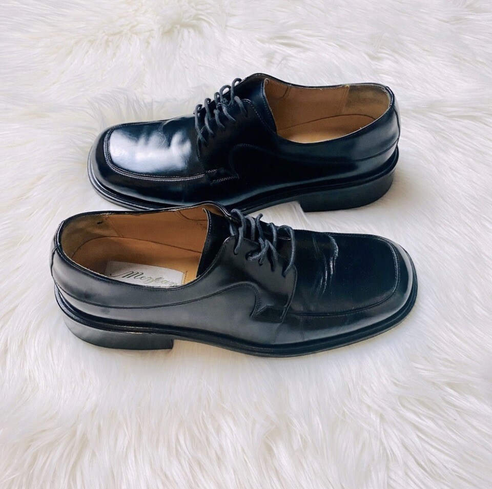 Mezlan Men’s Black Dress 100% Leather Oxford Hand Made Shoes Size 7 1/2 M EUC Mens Mezlan Black Leather Vero Cuoio Dress Shoes Size 7.5  main image 4