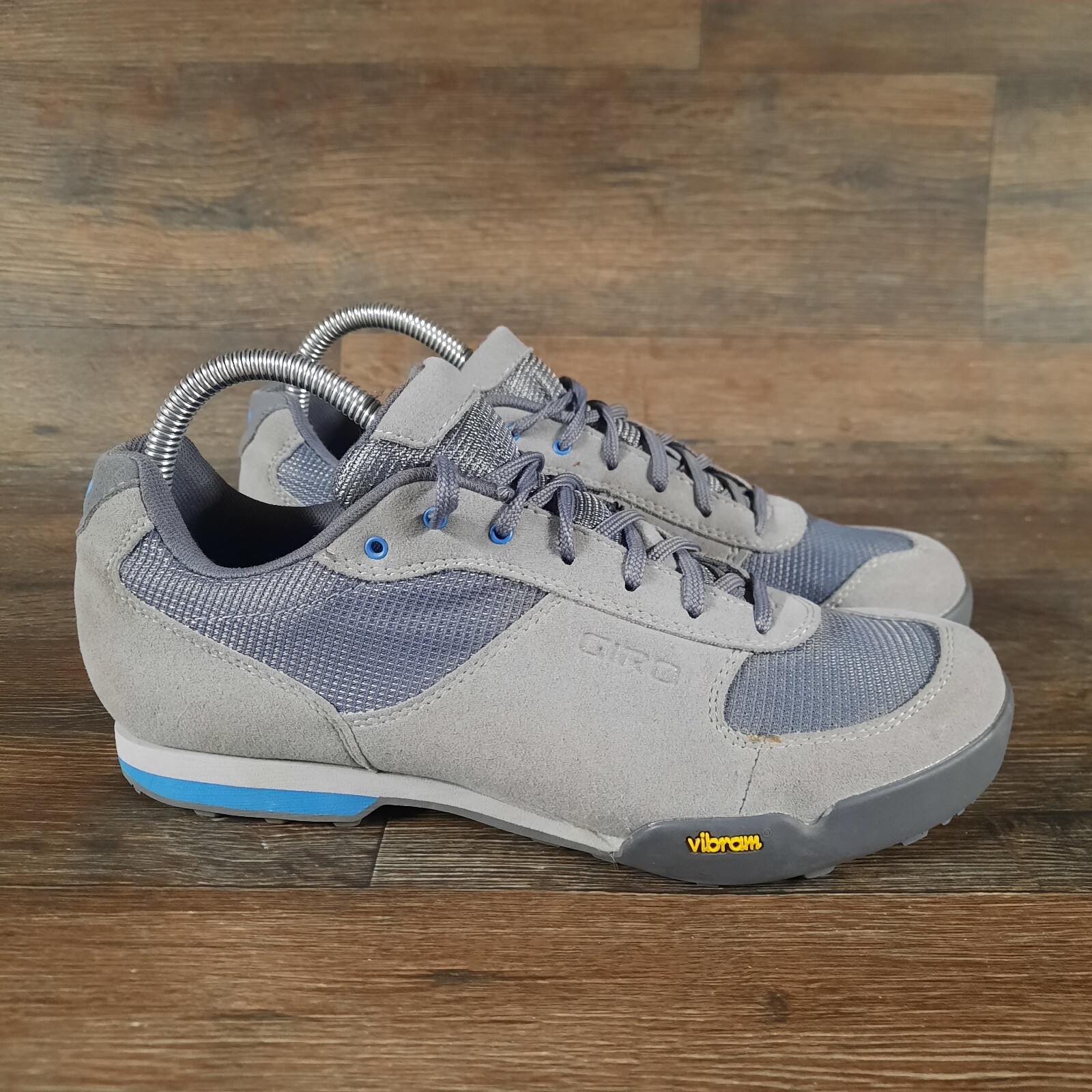 Giro Petra VR Vibram Cycling Shoes Womens Size 9 Grey Blue Lace Up