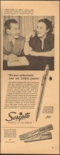 1947-Scripto mechanical pencil`Fibber McGee & Molly`Radio-Vintage Ad