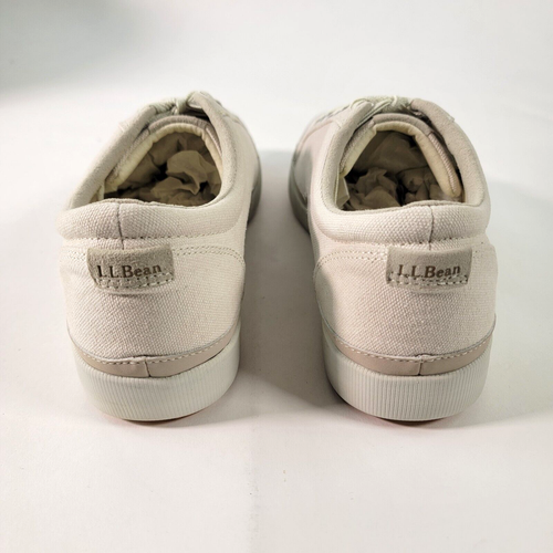 L.L. Bean Mens Sneakers 10.5 White Canvas Walking Low Top Casual #274406 *NIB* - Picture 7 of 10