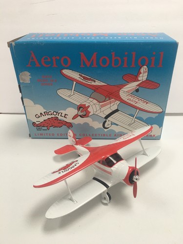 Aero Mobiloil Gargoyle Beechcraft Staggerwing Die-cast Airplane 1997 AS IS