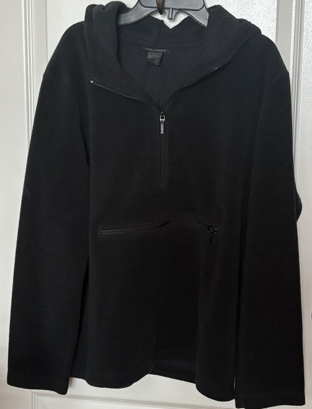The Limited Womens Fleece Quarter Zip Hoodie, Black, Size L