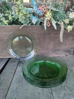 Vintage Pyrex Festiva Spring Green Swirl Rimmed 7.5" Salad Plates (6)