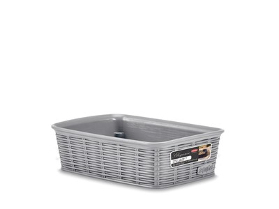 Stefanplast Elegance Rattan Polypropylene 25X19X6H, Gray