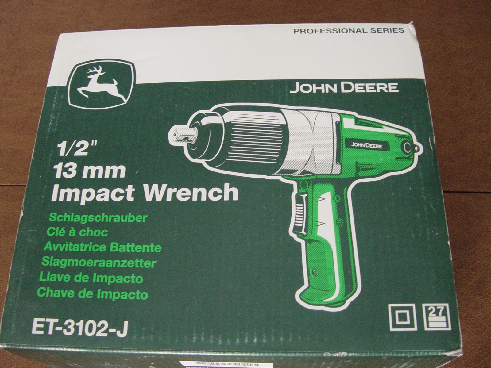 RARE USED ET-3102J John Deere 1/2" Drive 120 Volt Impact Wrench w/Box and Manual