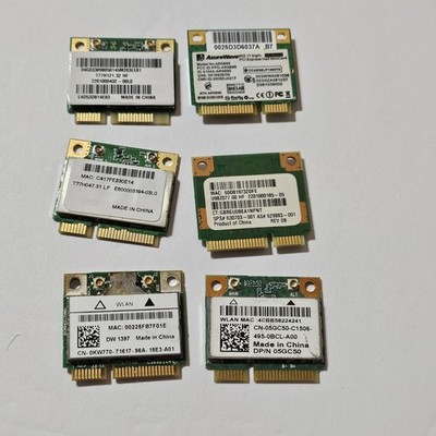 Dell Inspiron Azure Wave & Other WLAN WIFI Wireless Internet Cards Lot Of 6