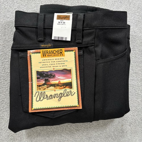 Men's Wrangler Wrancher 82BK Regular Fit Western Cowboy Black Pants 30x30