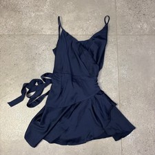 Fresh Soul Navy Wrap Dress Women's Size 16 Spaghetti Straps Ruffle Hem