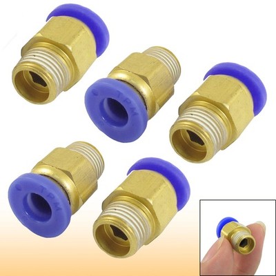 9.5mm Thread to 6mm Hole Tube Air Push in Fast Connector 5pcs