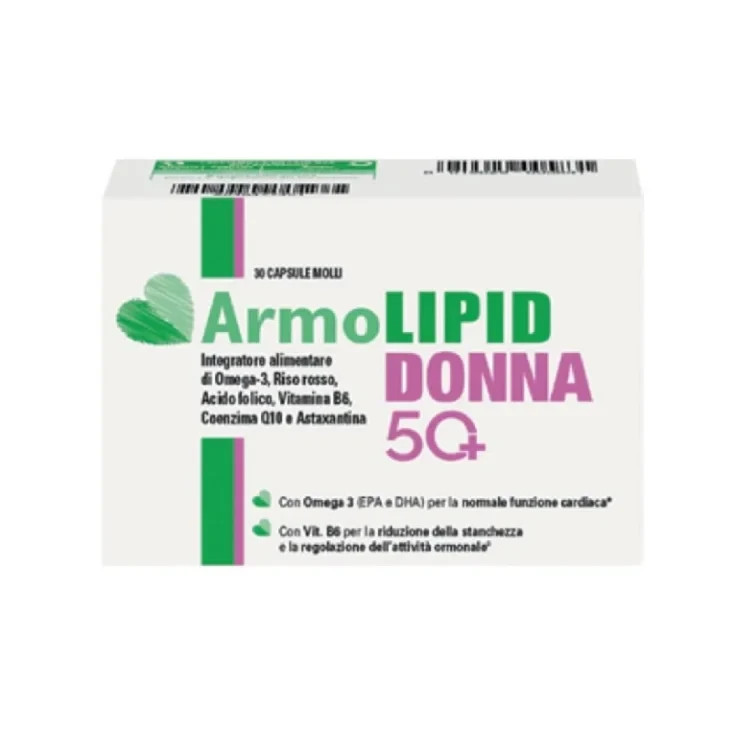 ARMOLIPID DONNA 50+ INTEGRATORE 30 CAPSULE MOLLI RISO ROSSO OMEGA3