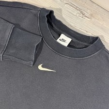 Vintage Nike Center Swoosh Black Crewneck Sweatshirt Size S Y2K