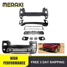 Fits 15-18 Cherokee Front Bumper Cover+Lower Grille+Trim Surround+Fog lamp Kits