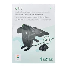 iottie Easy One Touch 2 in 1 Wireless Charging Car Mount CD Slot & Air Vent