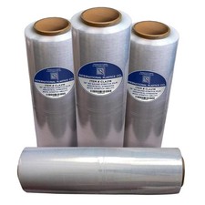 Pack of 4 - 18" Heavy Duty Stretch Film, 80 Gauge, Ideal for Moving  Storage