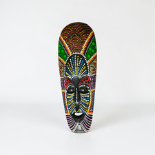 Vintage Aboriginal Carved Wooden Mask Tribal Art Handcrafted Wall Decor