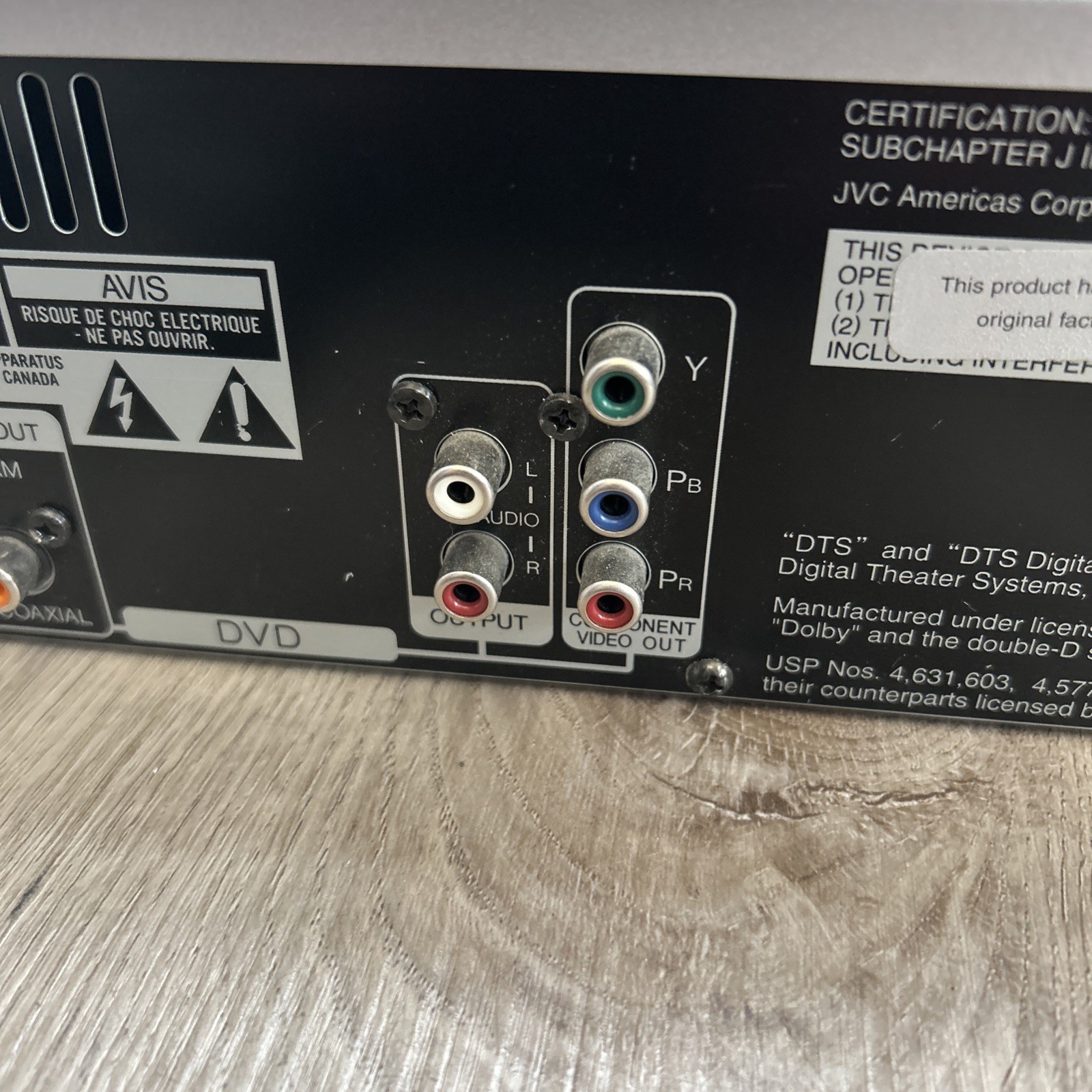 JVC DVD VHS Combo Player VCR Recorder HR-XVS44U w/ Cable Tested Works No Remote