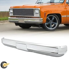 Steel Chrome Front Bumper Face Bar For Chevy GMC C10 K10 Suburban 1973-1980