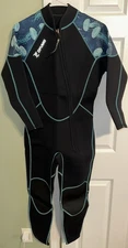 Zifumei, 3mm Neoprene, Full Wetsuit Diving Suit, Front Zip, Size MWA, Women’s