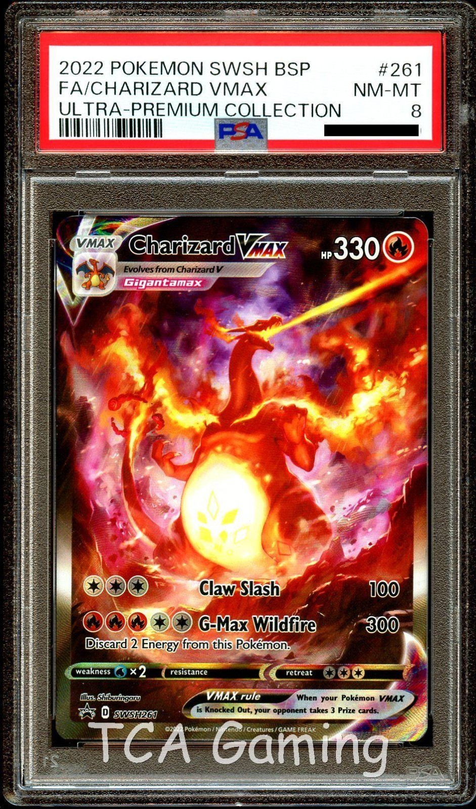 PSA 8 NM-MINT Charizard VMAX SWSH261 FULL ART HOLO 261 SWSH PROMO Pokemon Card