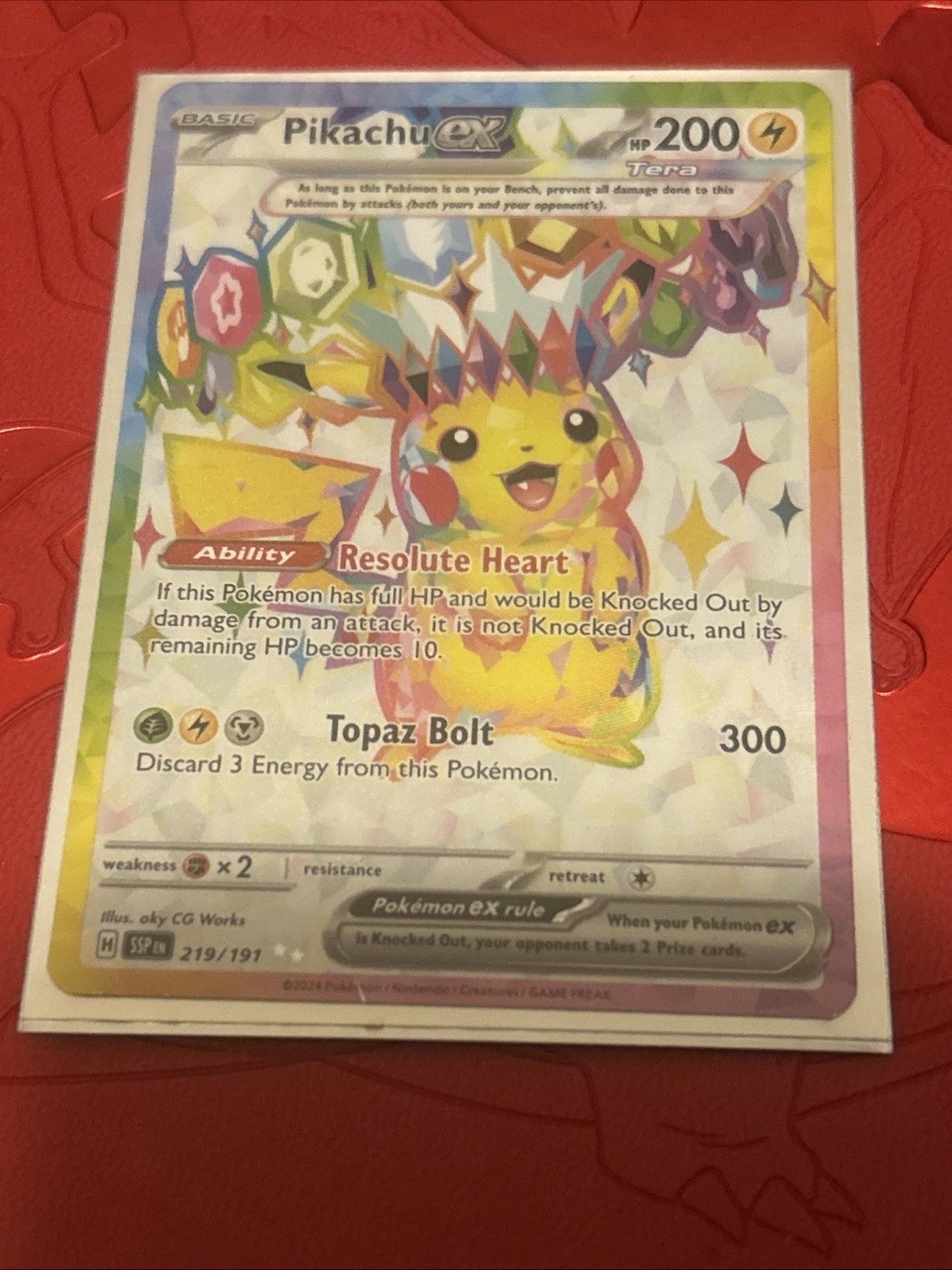 Pikachu EX 219/191 Surging Sparks Mint Condition