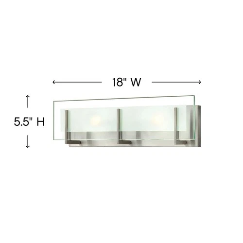 Hinkley Lighting 5652 Latitude 2 Light 18"W Bath Bar - Nickel - Picture 8 of 8